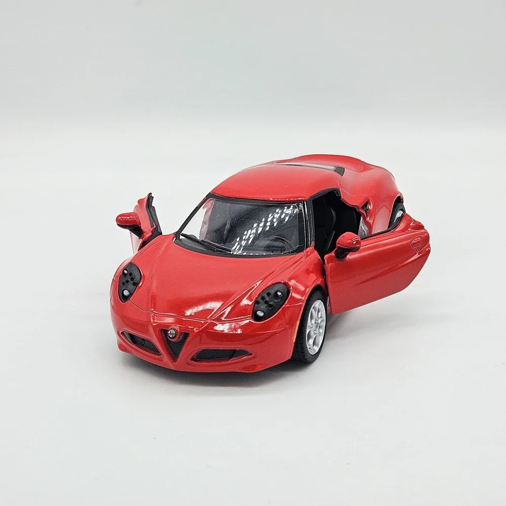 Kinsmart Alfa Romeo 4C 1/32 Scale Red Diecast Model Toy Car Open Doors Pull Back